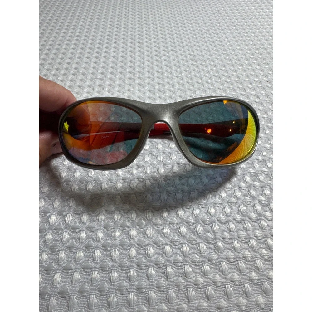 Foster Grant Sunglasses Men OS Fitness MD1007 Grey Orange Mirror EUC
